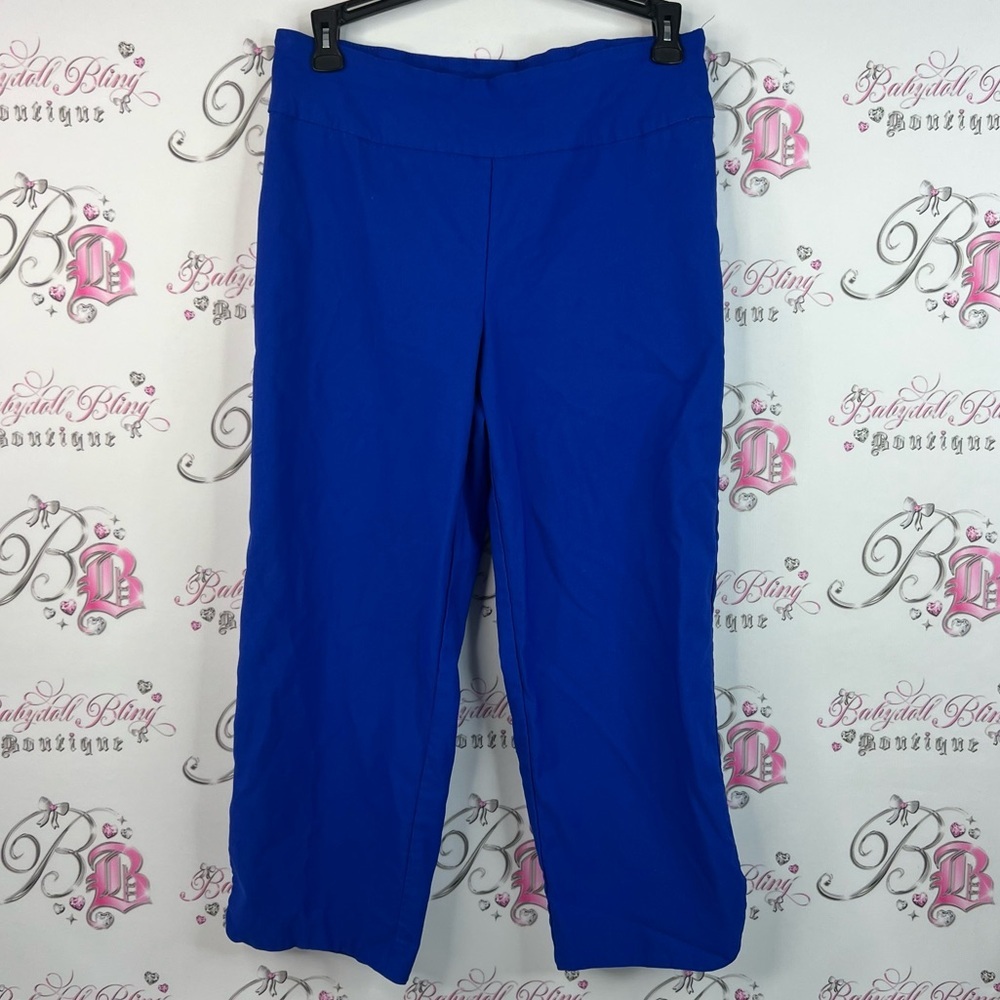 S.c & co capri pants cropped deep royal blue Vibrant Blue Women's Cropped Pants
